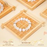  Vòng Tay Selenite Hối Charm Bạc Chữ Vạn 