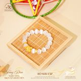  Vòng Tay Đá Selenite Phối Charm Long Quy 