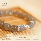  Vòng Tay Đá Xà Cừ Phối Charm Hoa Sen Bạc 