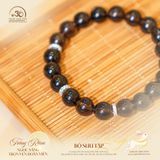  Vòng Tay Thạch Anh Khói Phối Charm Mạ Bạc 