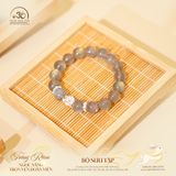  Vòng Tay Đá Xà Cừ Phối Charm Hoa Sen Bạc 