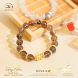  Vòng Tay Thạch Anh Khói Phối Charm Tỳ Hưu 