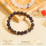  Vòng Tay Thạch Anh Khói Phối Charm Mạ Bạc 