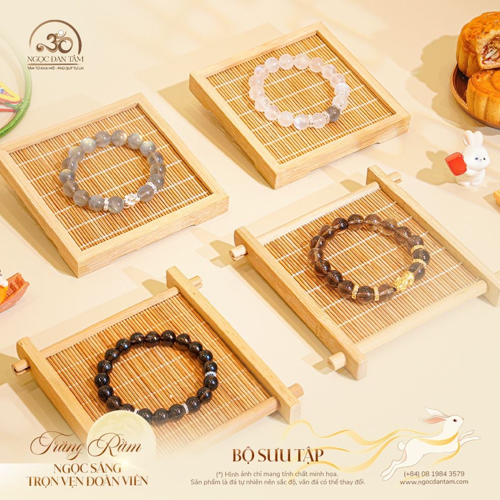  Vòng Tay Thạch Anh Khói Phối Charm Tỳ Hưu 
