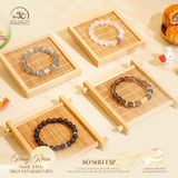  Vòng Tay Thạch Anh Khói Phối Charm Mạ Bạc 