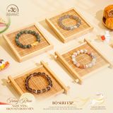  Vòng Tay Đá Mặt Trời Đa Sắc 10mm Phối Charm Bạc Chữ Vạn 