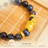  Vòng Tay Đá Giông Bão Phối Charm Long Quy 