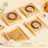  Vòng Tay Đá Giông Bão Phối Charm Bạc Mạ Vàng 