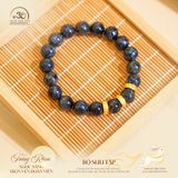  Vòng Tay Đá Giông Bão Phối Charm Bạc Mạ Vàng 