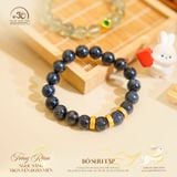  Vòng Tay Đá Giông Bão Phối Charm Bạc Mạ Vàng 