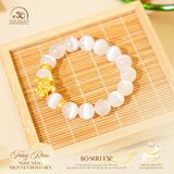  Vòng Tay Đá Selenite Phối Charm Long Quy 