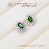  Bông Tai Bạc 925 Đính Đá Diopside 4x6mm 