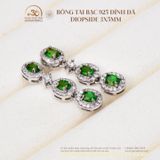  Bông Tai Bạc 925 Đính Đá Diopside 3x5mm 