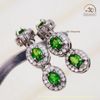  Bông Tai Bạc 925 Đính Đá Diopside 3x5mm 