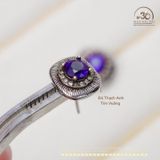  Bông Tai Bạc 925 Đính Đá Thạch Anh Tím Vuông 