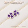  Bông Tai Bạc 925 Đính Đá Thạch Anh Tím 3mm 