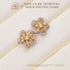  Bông Tai Bạc 925 Đính Đá Thạch Anh Vàng 3x4mm 