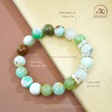  Cẩm Thạch Úc Charm Bạc Cỏ 3 Lá 10mm 2A 