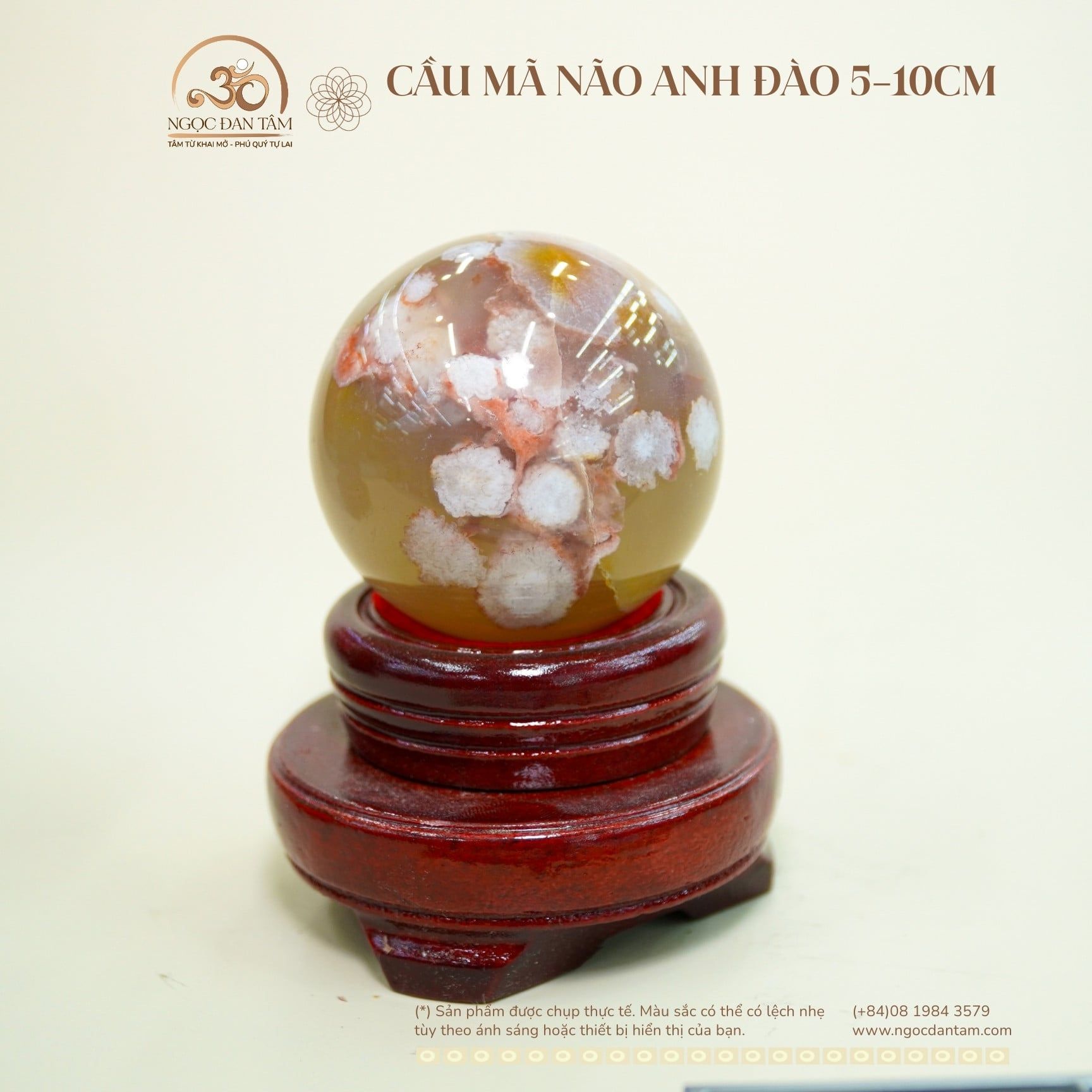  Cầu Mã Não Anh Đào 5-10cm 