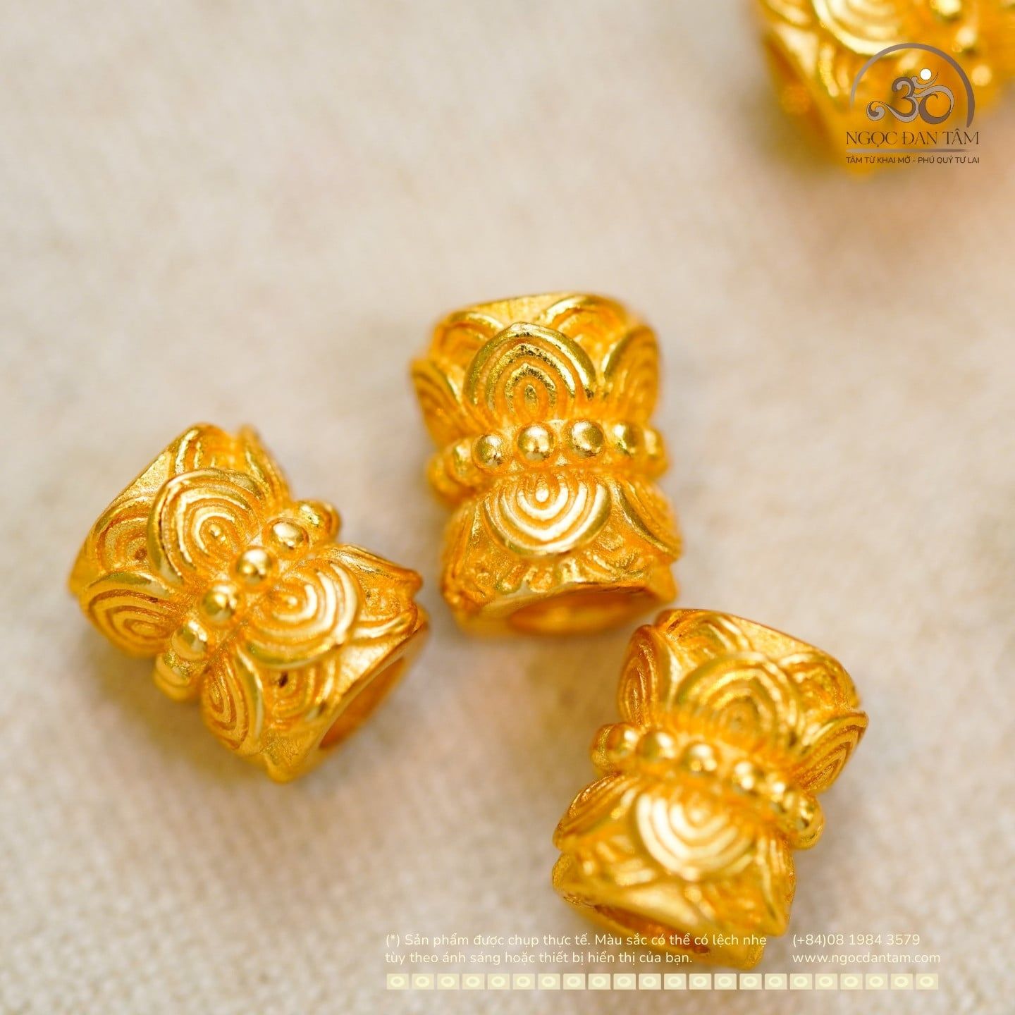  Charm 2 Đầu Sen 7.89mm - Bạc 925 Mạ Vàng Cao Cấp 