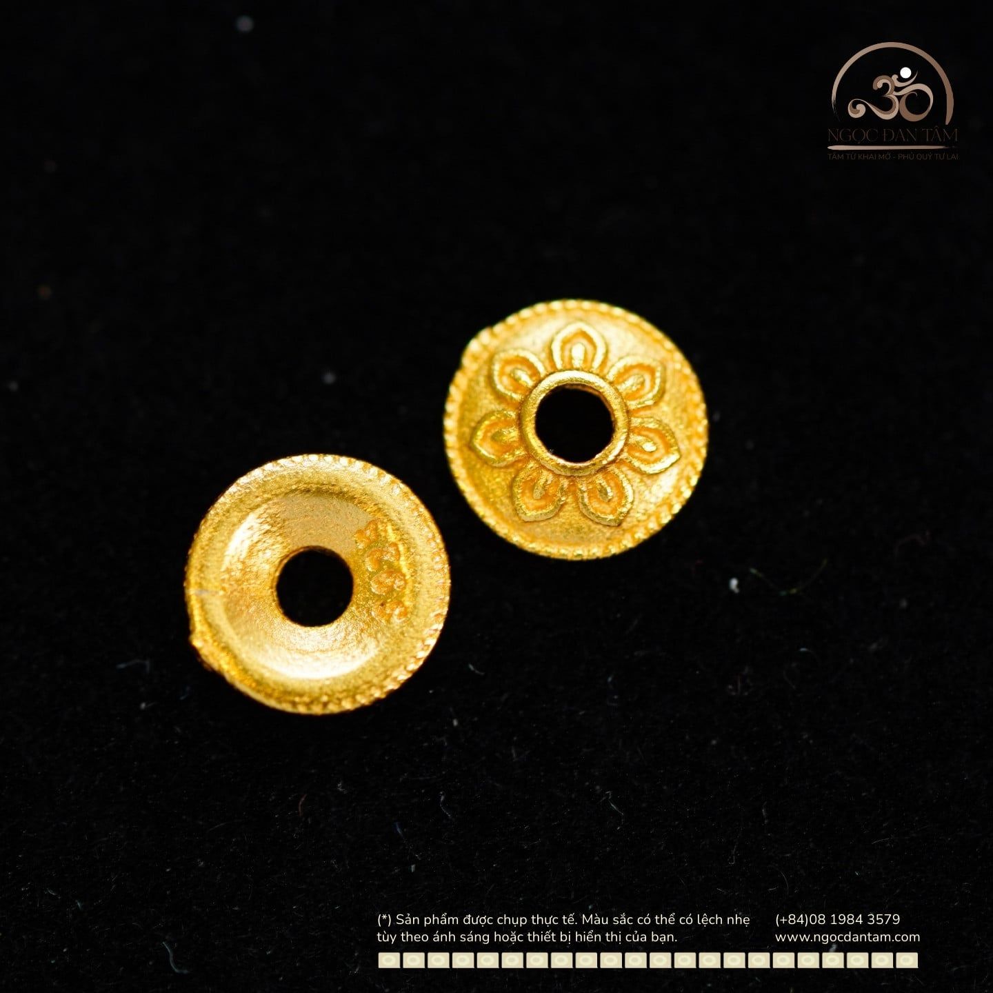  Charm Ốp Hoa Bạc Mạ Vàng 6.22mm - Bạc 925 mạ Vàng Cao Cấp 