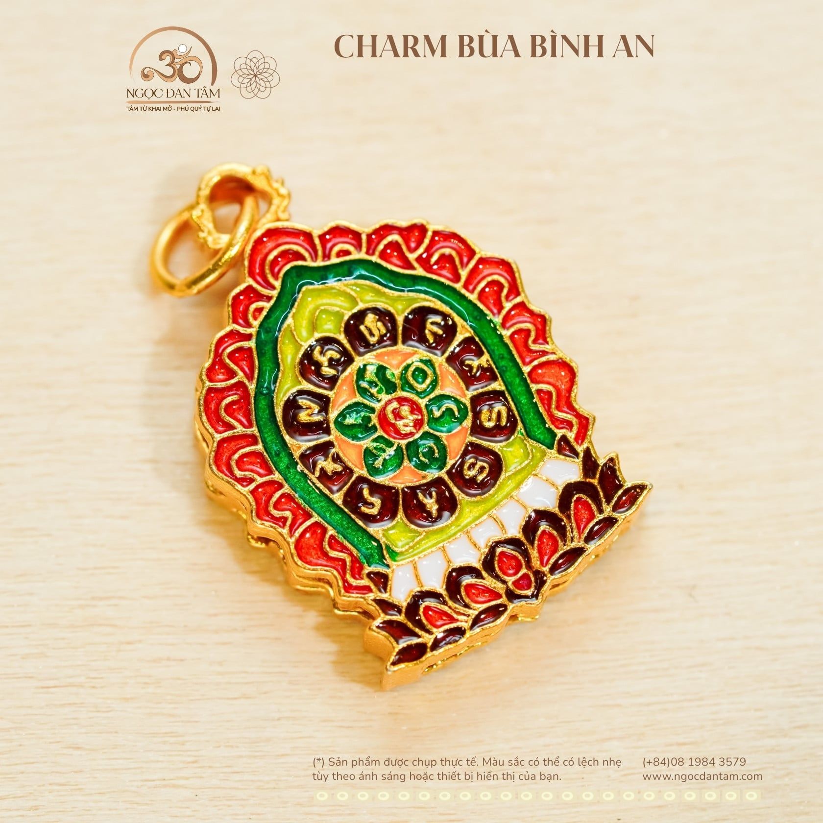  Charm Bùa Bình An - Bạc 925 Mạ Vàng Cao Cấp 