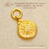  Charm Bùa Hộ Mệnh Tây Tạng 8 Hướng 10.48mm - Bạc 925 Mạ Vàng Cao Cấp 