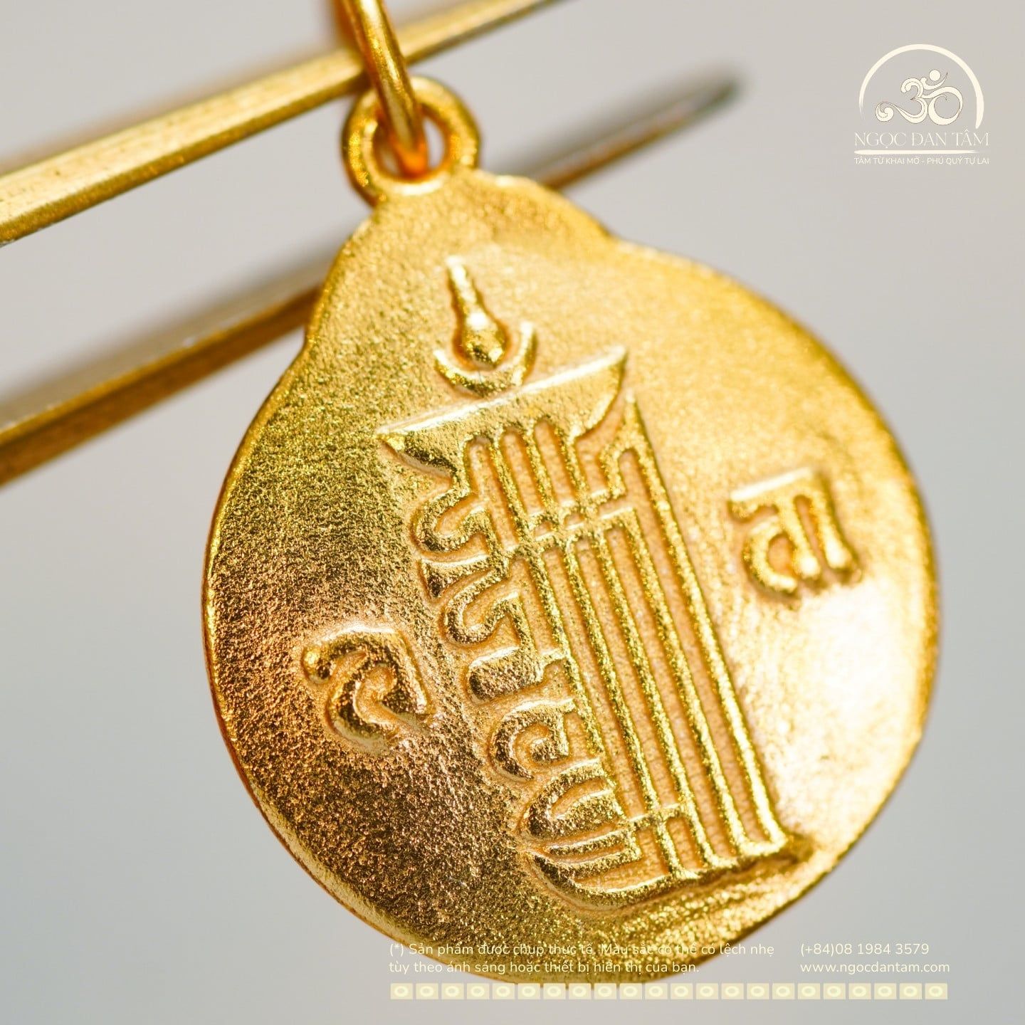  Charm Bùa Hộ Mệnh Tây Tạng 13,36mm - Bạc 925 Mạ Vàng Cao Cấp 
