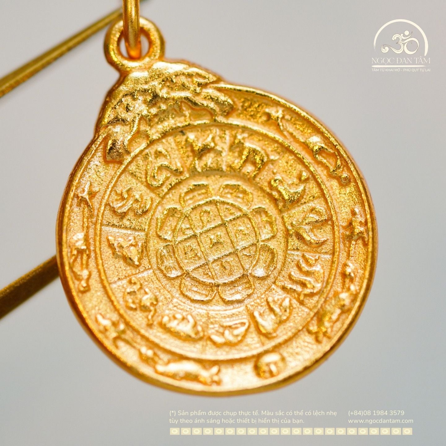  Charm Bùa Hộ Mệnh Tây Tạng 13,36mm - Bạc 925 Mạ Vàng Cao Cấp 