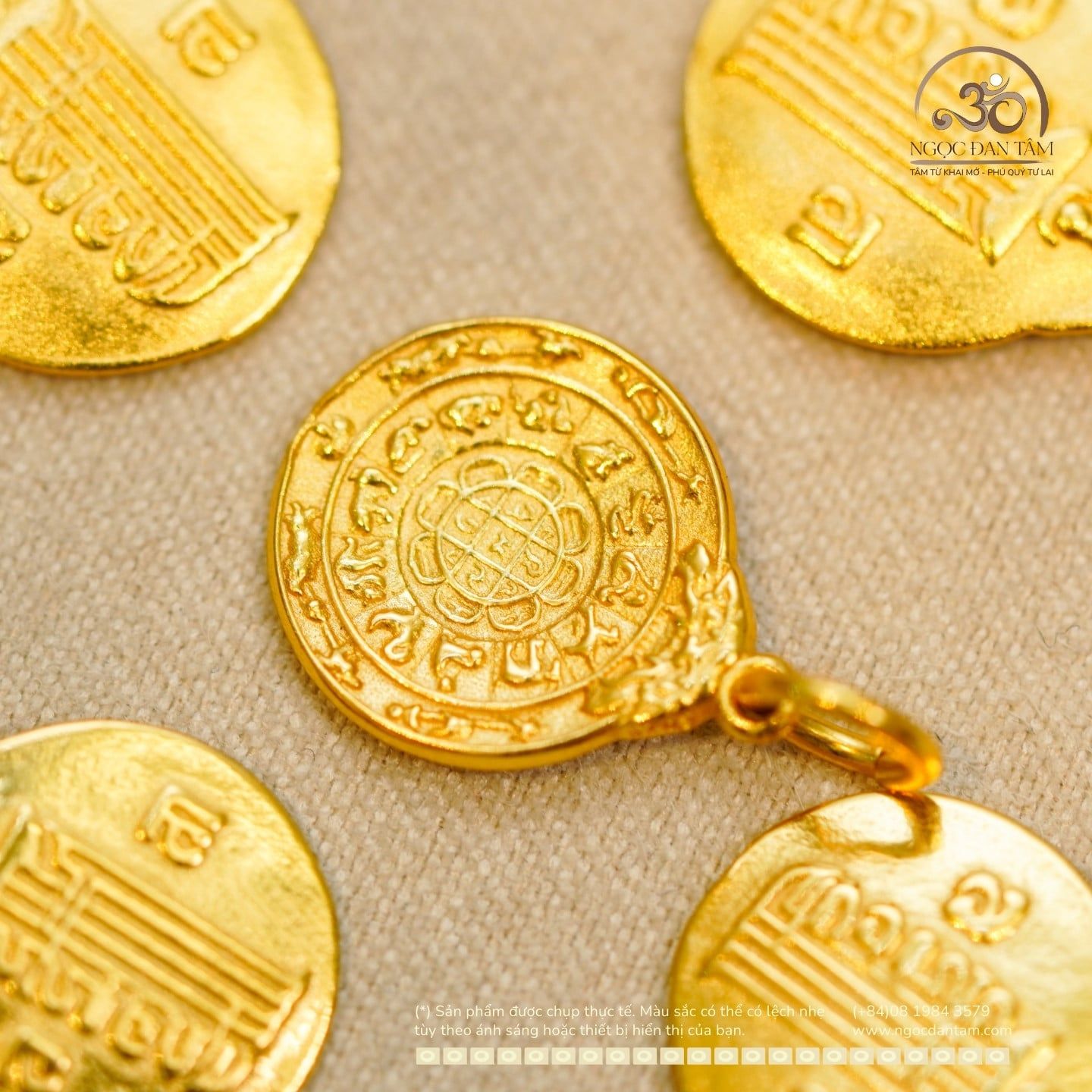  Charm Bùa Hộ Mệnh Tây Tạng 11,25mm - Bạc 925 Mạ Vàng Cao Cấp 