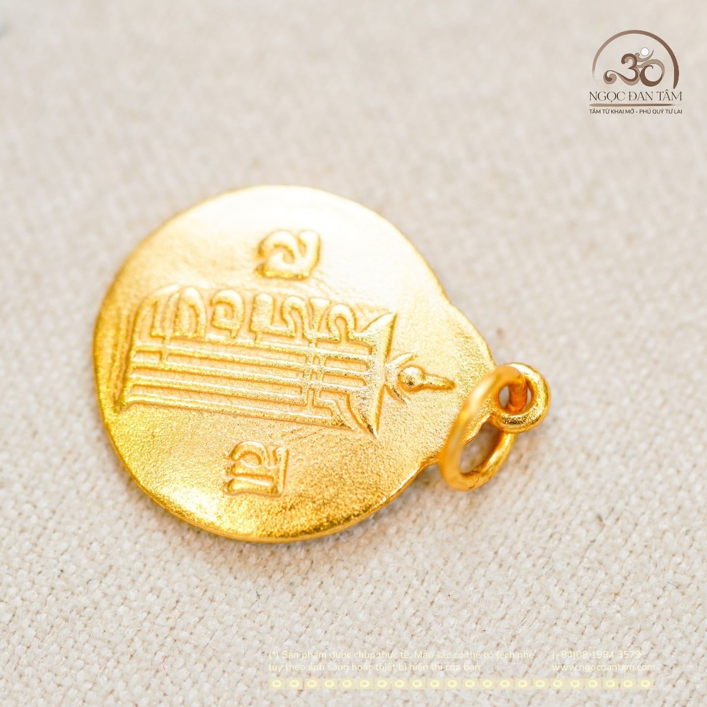  Charm Bùa Hộ Mệnh Tây Tạng 13,36mm - Bạc 925 Mạ Vàng Cao Cấp 