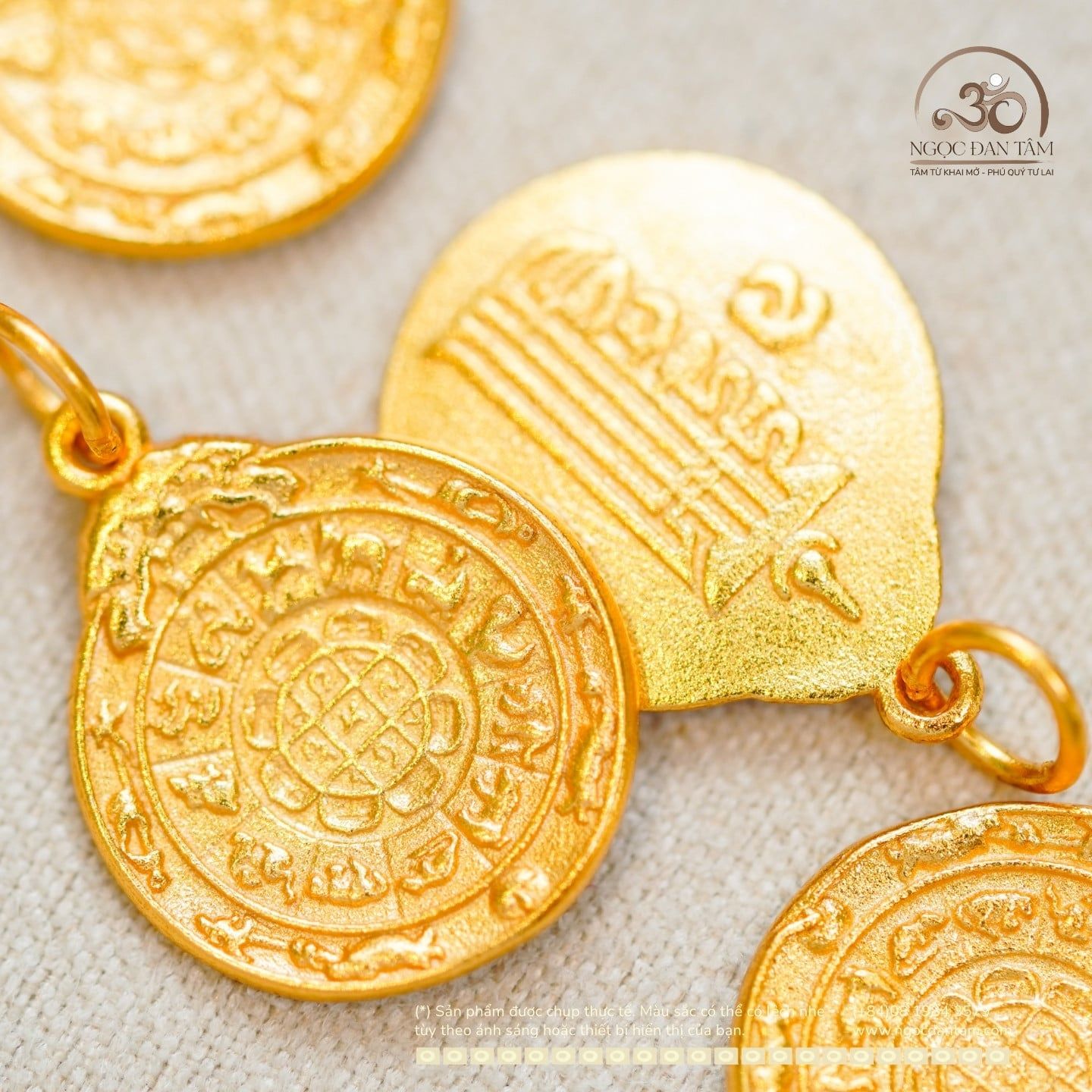  Charm Bùa Hộ Mệnh Tây Tạng 13,36mm - Bạc 925 Mạ Vàng Cao Cấp 