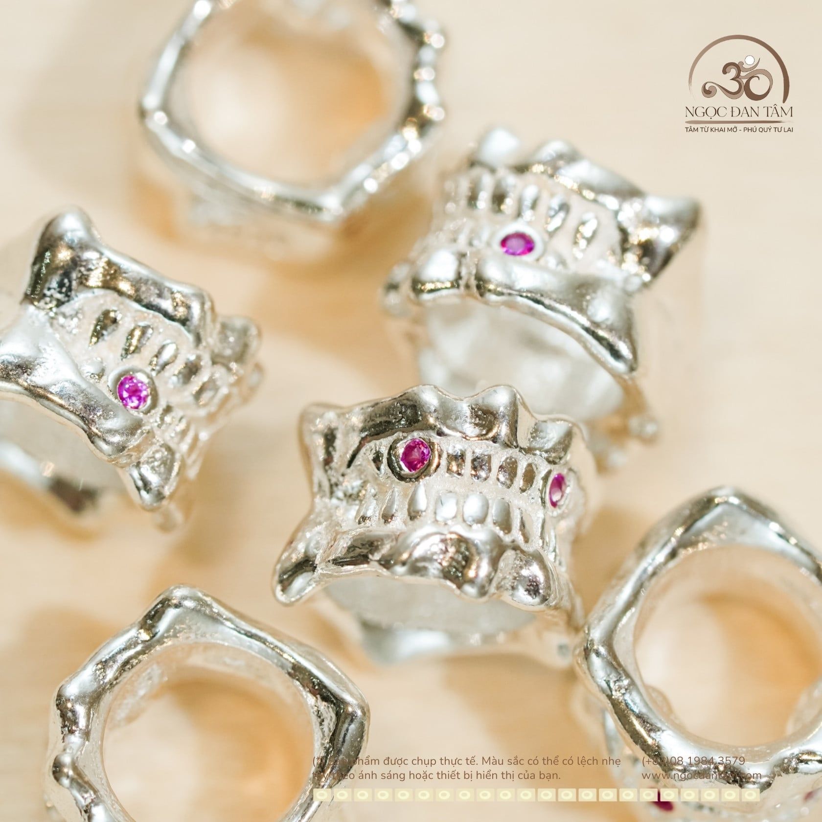  Charm Bạc Hàm Răng Lớn - Bạc 925 Cao Cấp 