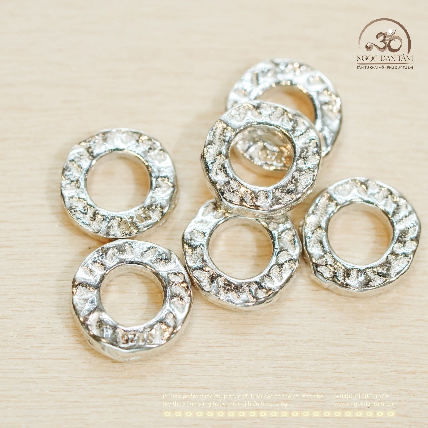  Charm Bạc Tròn Dẹp - Bạc 925 Cao Cấp 