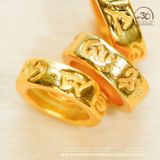  Charm Bánh Xe Lục Tự -  Bạc 925 Mạ Vàng Cao Cấp. 
