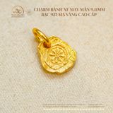  Charm Bánh Xe May Mắn 9.11mm Bạc 925 Mạ Vàng Cao Cấp 