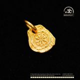  Charm Bánh Xe May Mắn 9.11mm Bạc 925 Mạ Vàng Cao Cấp 