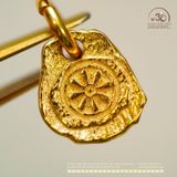  Charm Bánh Xe May Mắn 9.11mm Bạc 925 Mạ Vàng Cao Cấp 