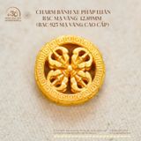  Charm Bánh Xe Pháp Luân Bạc Mạ Vàng 12.89mm  (bạc 925 mạ vàng cao cấp) 