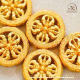  Charm Bánh Xe Pháp Luân Bạc Mạ Vàng 12.89mm  (bạc 925 mạ vàng cao cấp) 