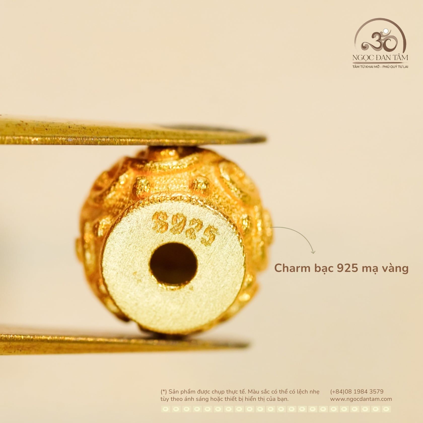  Charm Bi Cát Tường - Bạc 925 Mạ Vàng Cao Cấp 