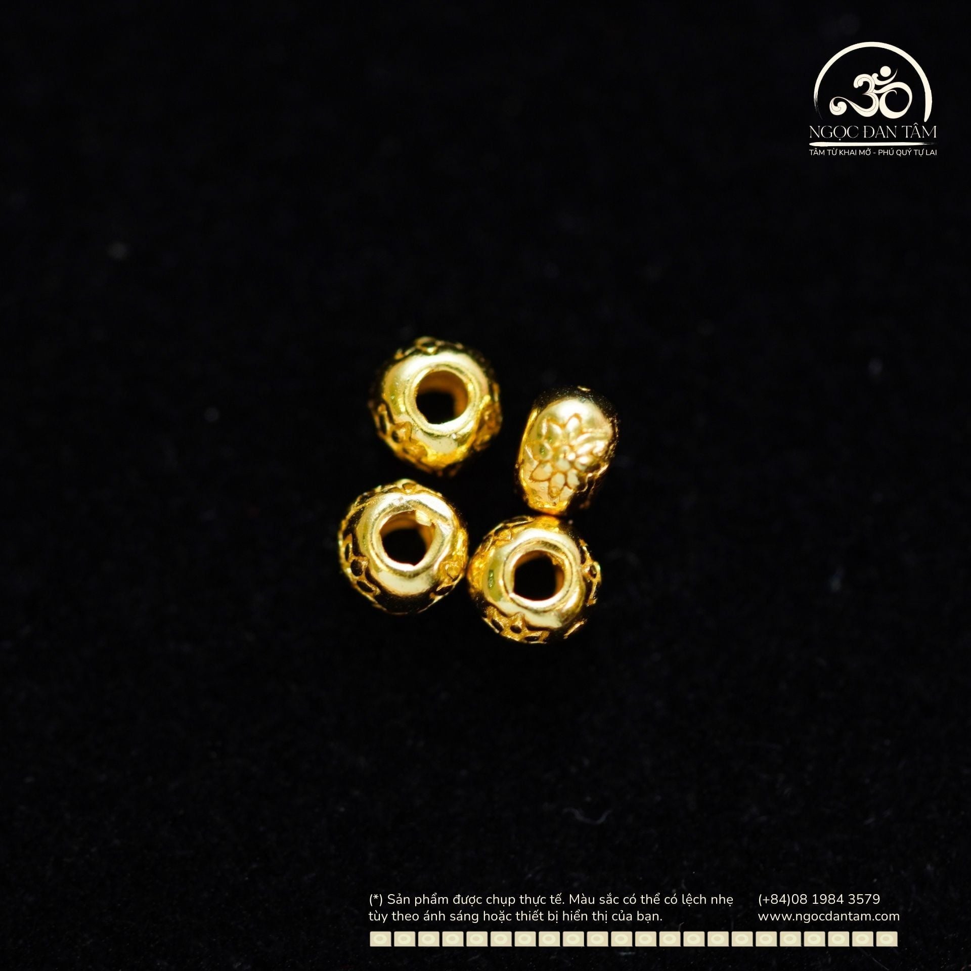  Charm Bi Hoa Sen 3.16mm - Bạc Mạ Vàng 