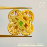  Charm Cỏ 4 Lá Đính Ngọc Lục Bảo 10.98mm - Bạc 925 Mạ Vàng Cao Cấp 