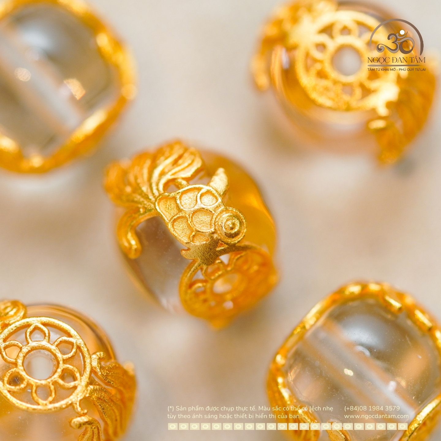  Charm Cá Chép Bọc Đá 9.35mm Bạc 925 Mạ Vàng Cao Cấp 