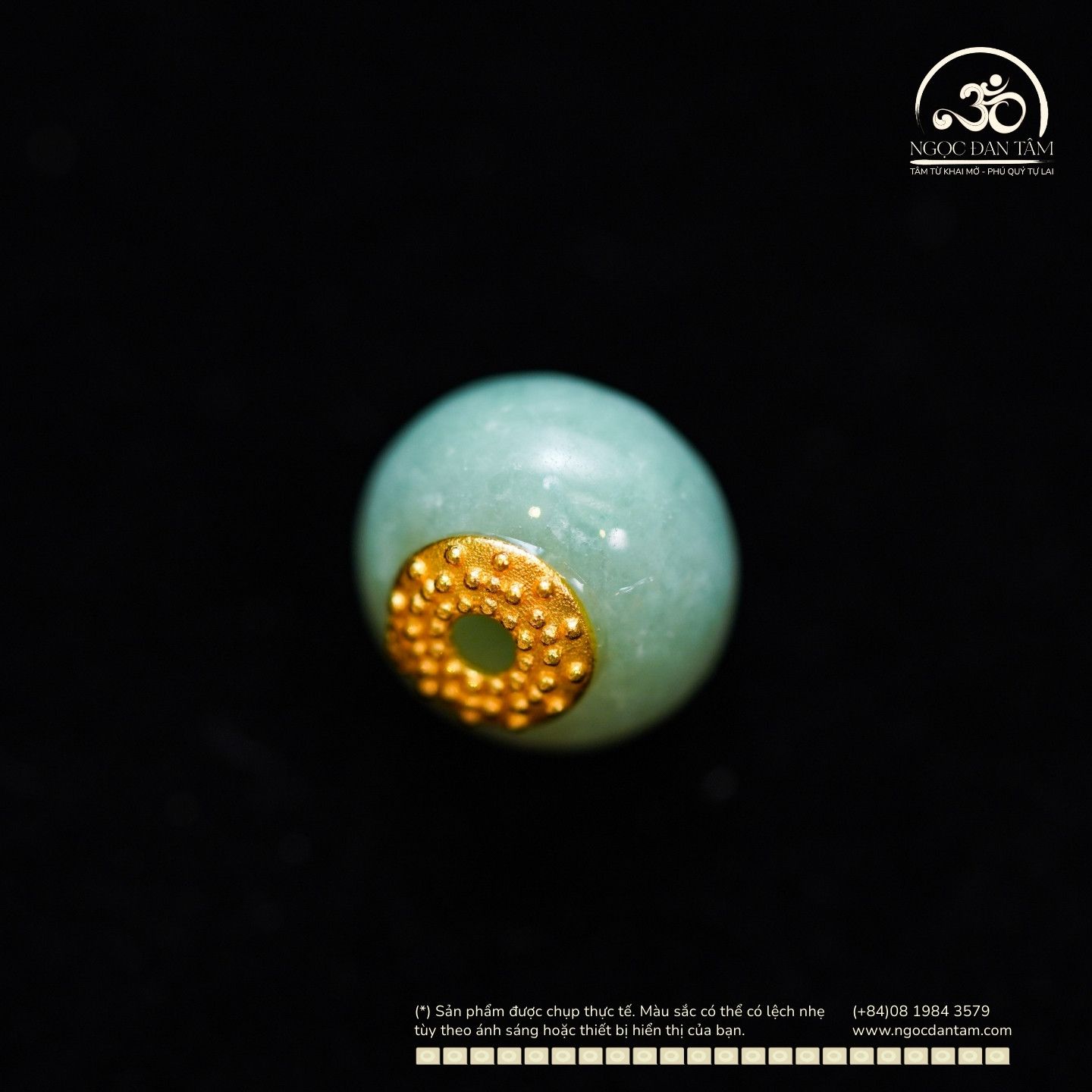  Charm Cẩm Thạch 7.26mm - Kim Loại Mạ Vàng 