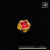  Charm Cắt Giác đỏ nhỏ 7.97mm - Bạc Mạ Vàng 