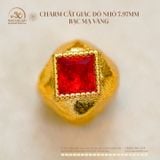  Charm Cắt Giác đỏ nhỏ 7.97mm - Bạc Mạ Vàng 
