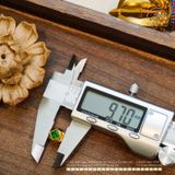  Charm Cắt Giác Xanh Lá 9.7mm - Bạc Mạ Vàng 