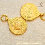  Charm Cửu Cung 2 Mặt 11.95mm Bạc 925 Mạ Vàng Cao Cấp 