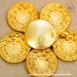  Charm Cửu Cung Bát Quái 1 Mặt 12.16mm - Bạc 925 Mạ Vàng Cao Cấp 